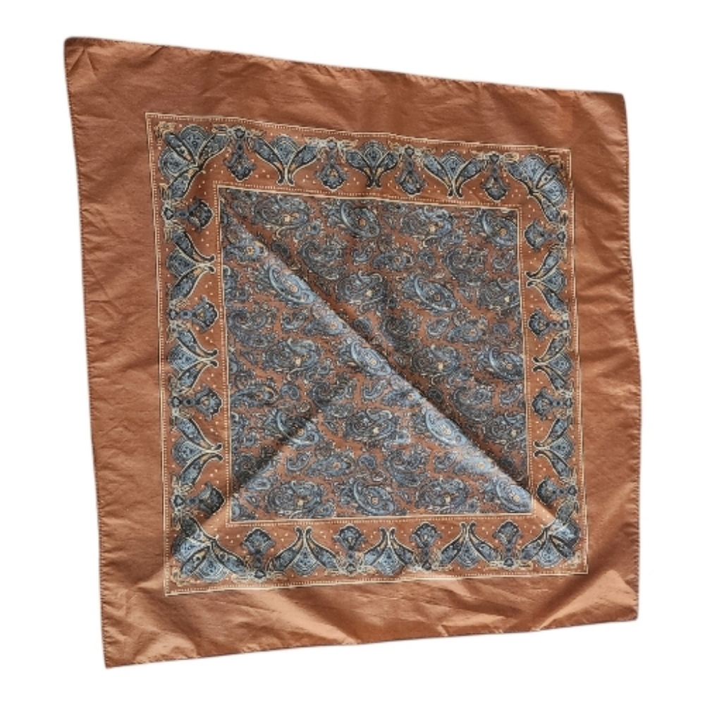 Vintage Retro Carol Wright Water‎ Repellent Nylon Rain Scarf Brown Paisley